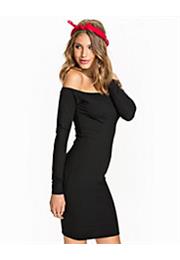 Ribbed Off The Shoulder Bodycon Kjole