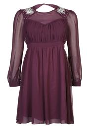 Little Mistress Curvy Festkjole Dark Bordeaux