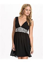 Sleeveless Emb Chiffon Kjole