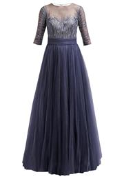 Luxuar Fashion Festkjole Grey Blue
